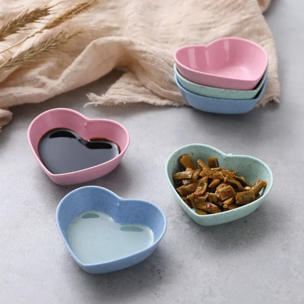 Dinnerware Mini Bowl Love Heart Shape Wheat Straw Bowls