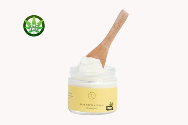 Grapefruit Shea Butter Body Cream with CBD, Shea Body Lotion